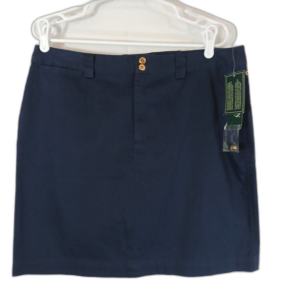 Lauren Ralph Lauren blue skirt tie up sz 12 NWT nautical beach casual sailor